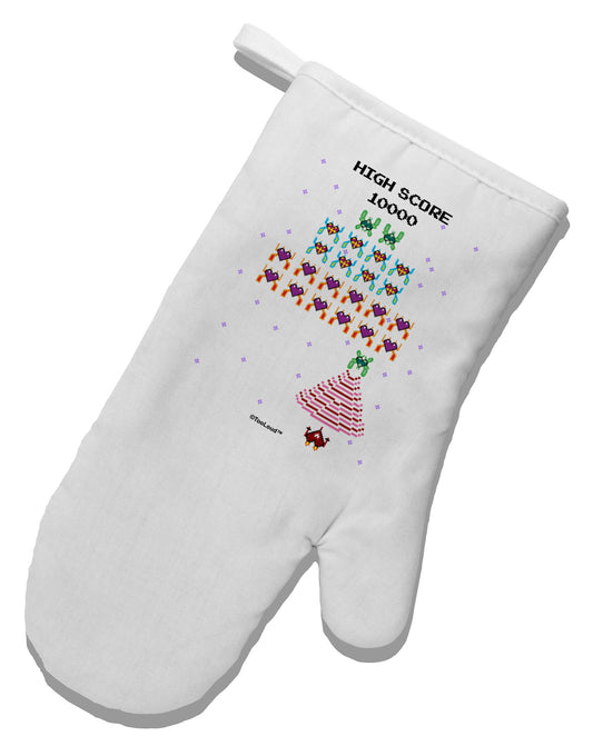 Retro Heart Fighter White Printed Fabric Oven Mitt-Oven Mitt-TooLoud-White-Davson Sales