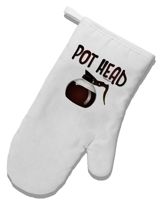 Pot Head - Coffee White Printed Fabric Oven Mitt-Oven Mitt-TooLoud-White-Davson Sales