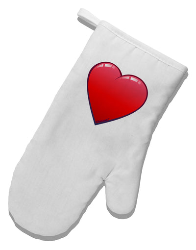 Cute Cartoon Heart White Printed Fabric Oven Mitt by TooLoud-Oven Mitt-TooLoud-White-Davson Sales