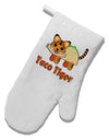 Cute Taco Tiger Text White Printed Fabric Oven Mitt-Oven Mitt-TooLoud-White-Davson Sales