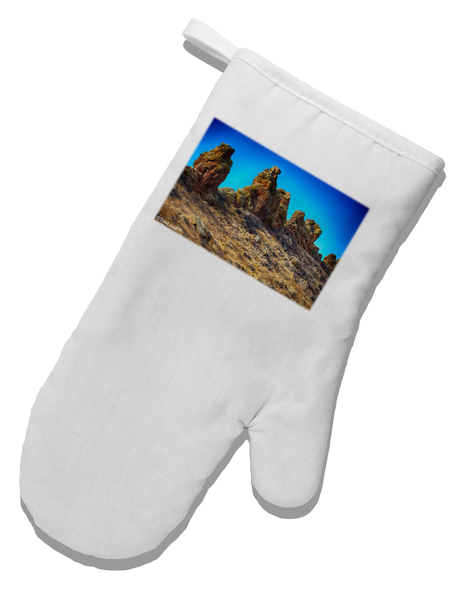 Crags in Colorado White Printed Fabric Oven Mitt by TooLoud-Oven Mitt-TooLoud-White-Davson Sales