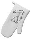 Mermaid Outline White Printed Fabric Oven Mitt-Oven Mitt-TooLoud-White-Davson Sales