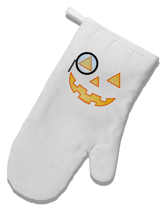 Monocle Jack-o-Lantern Color White Printed Fabric Oven Mitt-Oven Mitt-TooLoud-White-Davson Sales