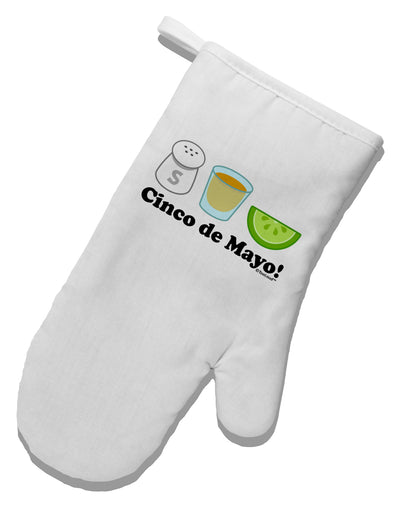 Cinco de Mayo Design - Salt Tequila Lime White Printed Fabric Oven Mitt by TooLoud-Oven Mitt-TooLoud-White-Davson Sales