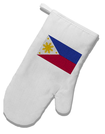 TooLoud Distressed Philippines Flag White Printed Fabric Oven Mitt-OvenMitts-TooLoud-Davson Sales