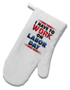 TooLoud Work On Labor Day White Printed Fabric Oven Mitt-Oven Mitt-TooLoud-White-Davson Sales