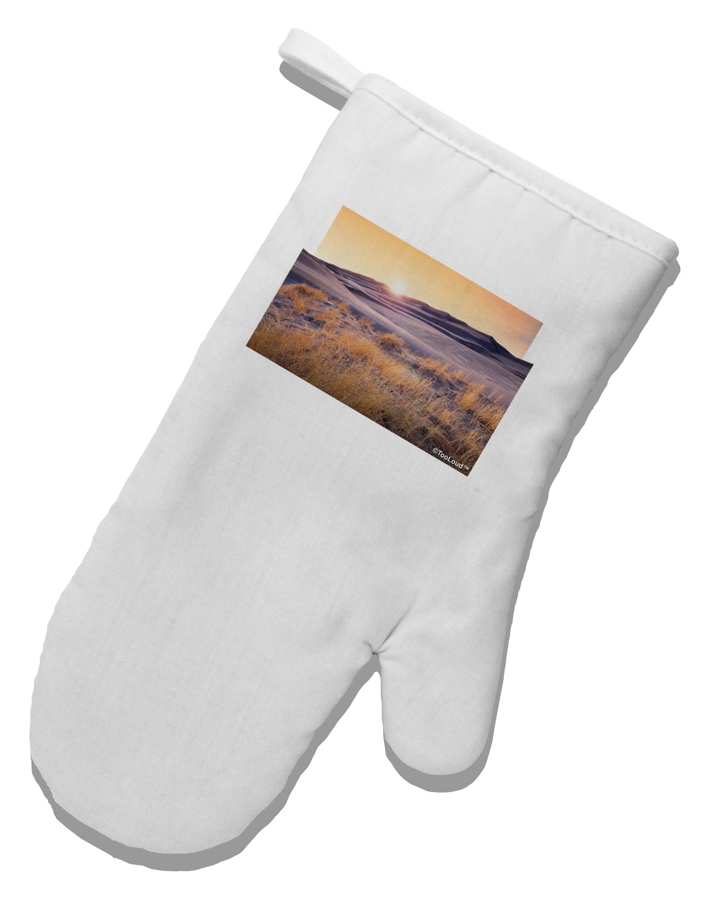 Colorado Sand Dunes Cutout White Printed Fabric Oven Mitt-Oven Mitt-TooLoud-White-Davson Sales