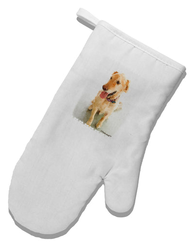 Golden Retriever Watercolor White Printed Fabric Oven Mitt-Oven Mitt-TooLoud-White-Davson Sales