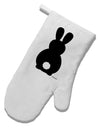 Cute Bunny Silhouette with Tail White Printed Fabric Oven Mitt by TooLoud