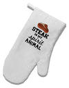 Steak Is My Spirit Animal White Printed Fabric Oven Mitt-Oven Mitt-TooLoud-White-Davson Sales