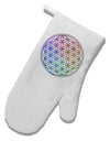 Flower of Life Circle White Printed Fabric Oven Mitt-Oven Mitt-TooLoud-White-Davson Sales