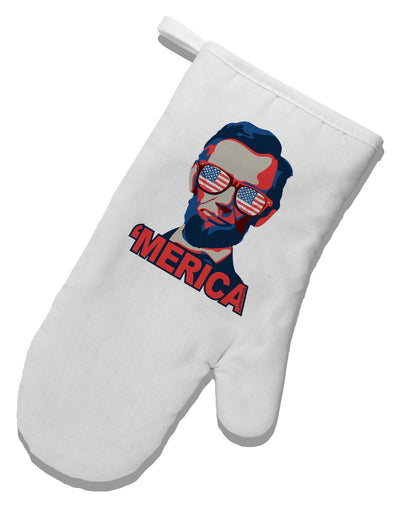 Lincoln Merica White Printed Fabric Oven Mitt-Oven Mitt-TooLoud-White-Davson Sales