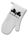 Two Turtle Doves Text White Printed Fabric Oven Mitt-Oven Mitt-TooLoud-White-Davson Sales