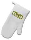 Double Infinity Gold White Printed Fabric Oven Mitt-Oven Mitt-TooLoud-White-Davson Sales