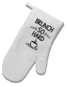 TooLoud Brunch So Hard Eggs and Coffee White Printed Fabric Oven Mitt-OvenMitts-TooLoud-Davson Sales