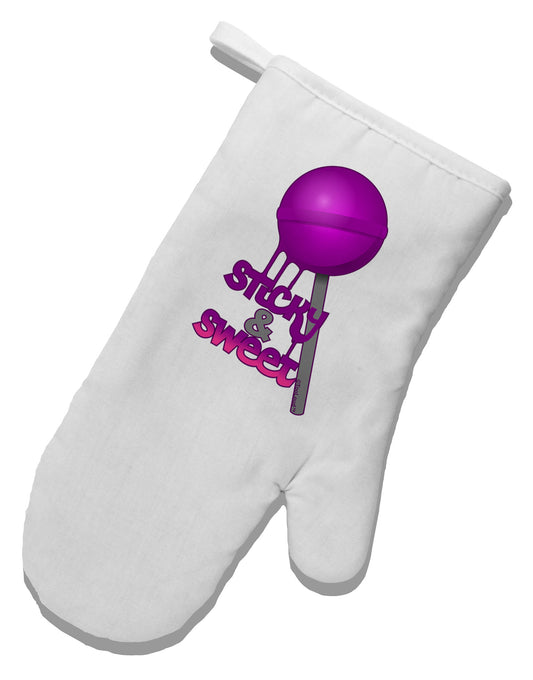 Sticky & Sweet Lollipop White Printed Fabric Oven Mitt-Oven Mitt-TooLoud-White-Davson Sales