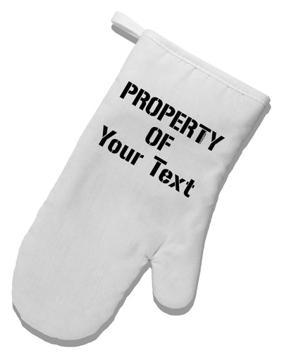 Personalized Property Of White Printed Fabric Oven Mitt-Oven Mitt-TooLoud-White-Davson Sales