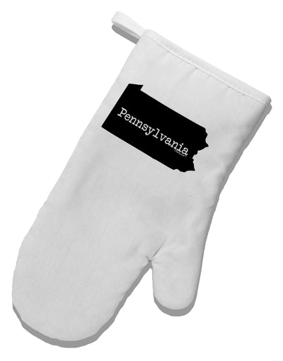 Pennsylvania - United States Shape White Printed Fabric Oven Mitt by TooLoud-Oven Mitt-TooLoud-White-Davson Sales