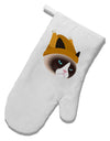 Disgruntled Cat Wearing Turkey Hat White Printed Fabric Oven Mitt by TooLoud-Oven Mitt-TooLoud-White-Davson Sales