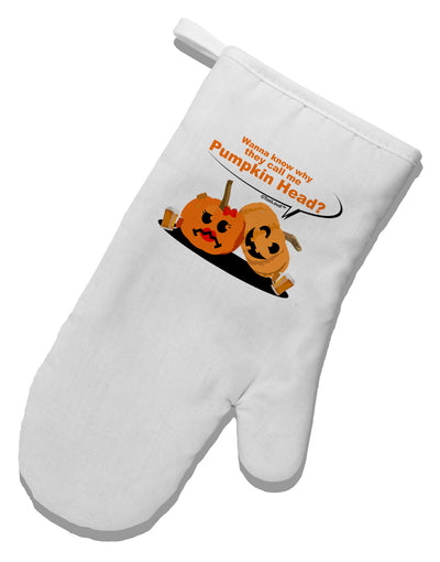 Pumpkin Head White Printed Fabric Oven Mitt-Oven Mitt-TooLoud-White-Davson Sales