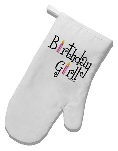 Birthday Girl - Birthday Candles White Printed Fabric Oven Mitt by TooLoud-Oven Mitt-TooLoud-White-Davson Sales