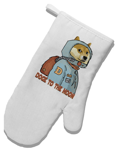 TooLoud Doge to the Moon White Printed Fabric Oven Mitt-OvenMitts-TooLoud-Davson Sales