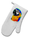 Brightly Colored Parrot Watercolor White Printed Fabric Oven Mitt-Oven Mitt-TooLoud-White-Davson Sales