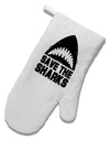 Save The Sharks White Printed Fabric Oven Mitt-Oven Mitt-TooLoud-White-Davson Sales