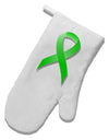 Lyme Disease Awareness Ribbon - Lime Green White Printed Fabric Oven Mitt-Oven Mitt-TooLoud-White-Davson Sales