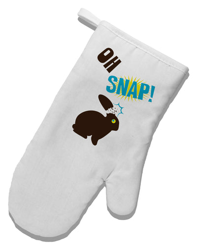 Oh Snap Chocolate Easter Bunny White Printed Fabric Oven Mitt-Oven Mitt-TooLoud-White-Davson Sales