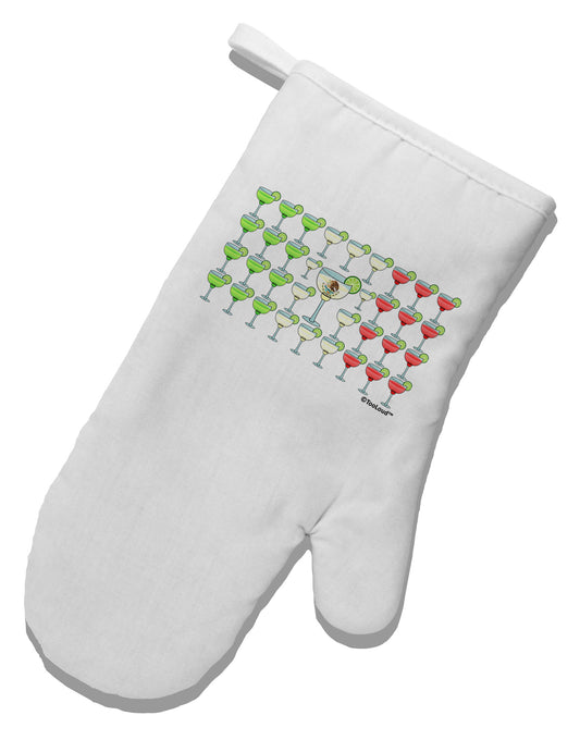 Mexican Flag of Margaritas White Printed Fabric Oven Mitt by TooLoud-Oven Mitt-TooLoud-White-Davson Sales