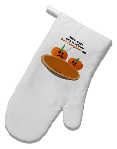 Where Bad Pumpkins Go White Printed Fabric Oven Mitt-Oven Mitt-TooLoud-White-Davson Sales