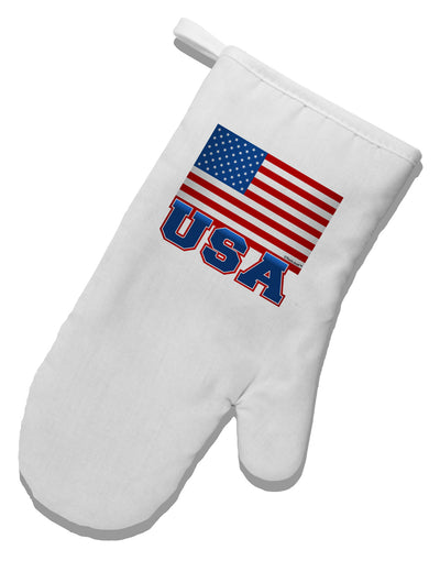 USA Flag White Printed Fabric Oven Mitt-Oven Mitt-TooLoud-White-Davson Sales