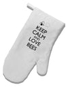 Keep Calm and Love Bees White Printed Fabric Oven Mitt-Oven Mitt-TooLoud-White-Davson Sales