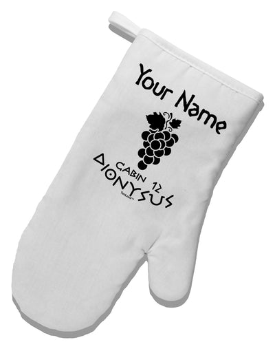 Personalized Cabin 12 Dionysus White Printed Fabric Oven Mitt by TooLoud-Oven Mitt-TooLoud-White-Davson Sales