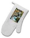 Rockies Waterfall with Text White Printed Fabric Oven Mitt-Oven Mitt-TooLoud-White-Davson Sales
