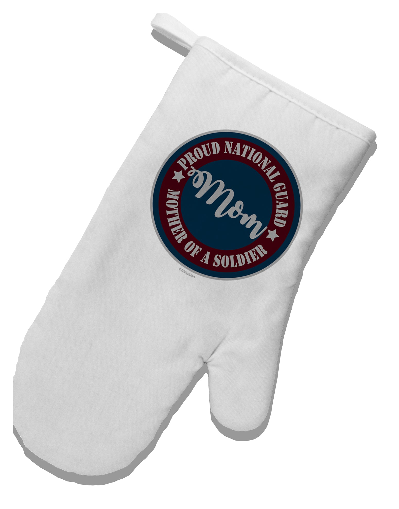 TooLoud Proud National Guard Mom White Printed Fabric Oven Mitt-OvenMitts-TooLoud-Davson Sales