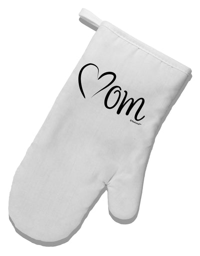 Mom with Brushed Heart Design White Printed Fabric Oven Mitt by TooLoud-Oven Mitt-TooLoud-White-Davson Sales