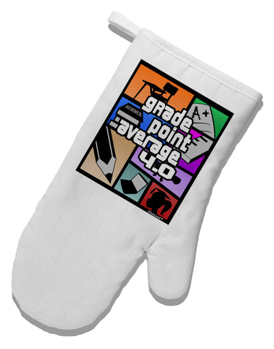 GPA 4 - Grade Point Average White Printed Fabric Oven Mitt by TooLoud-Oven Mitt-TooLoud-White-Davson Sales