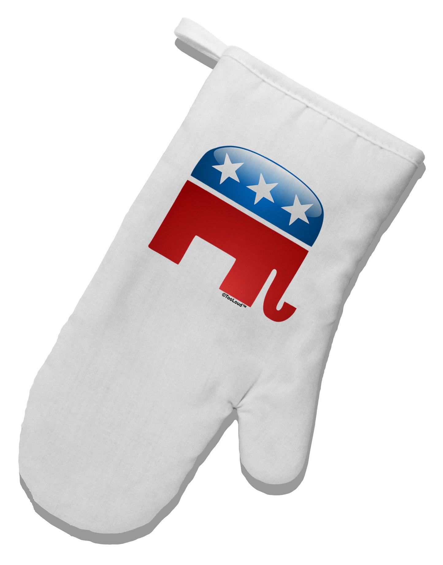 Republican Bubble Symbol White Printed Fabric Oven Mitt-Oven Mitt-TooLoud-White-Davson Sales