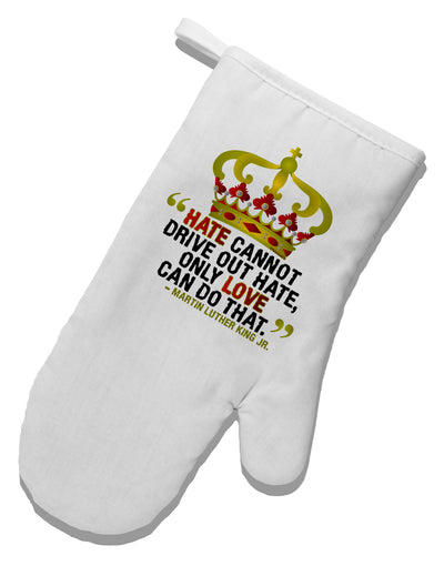 MLK - Only Love Quote White Printed Fabric Oven Mitt-Oven Mitt-TooLoud-White-Davson Sales
