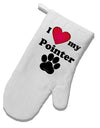 I Heart My Pointer White Printed Fabric Oven Mitt by TooLoud-Oven Mitt-TooLoud-White-Davson Sales