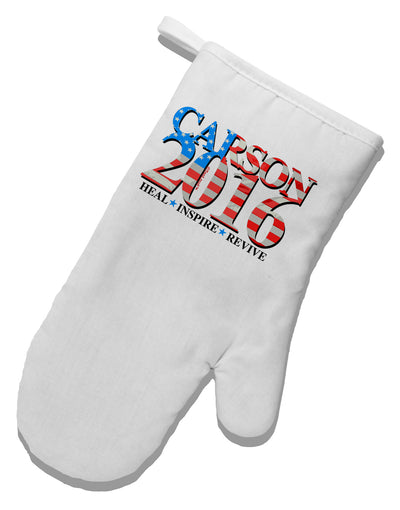 Carson Flag Slogan White Printed Fabric Oven Mitt-Oven Mitt-TooLoud-White-Davson Sales