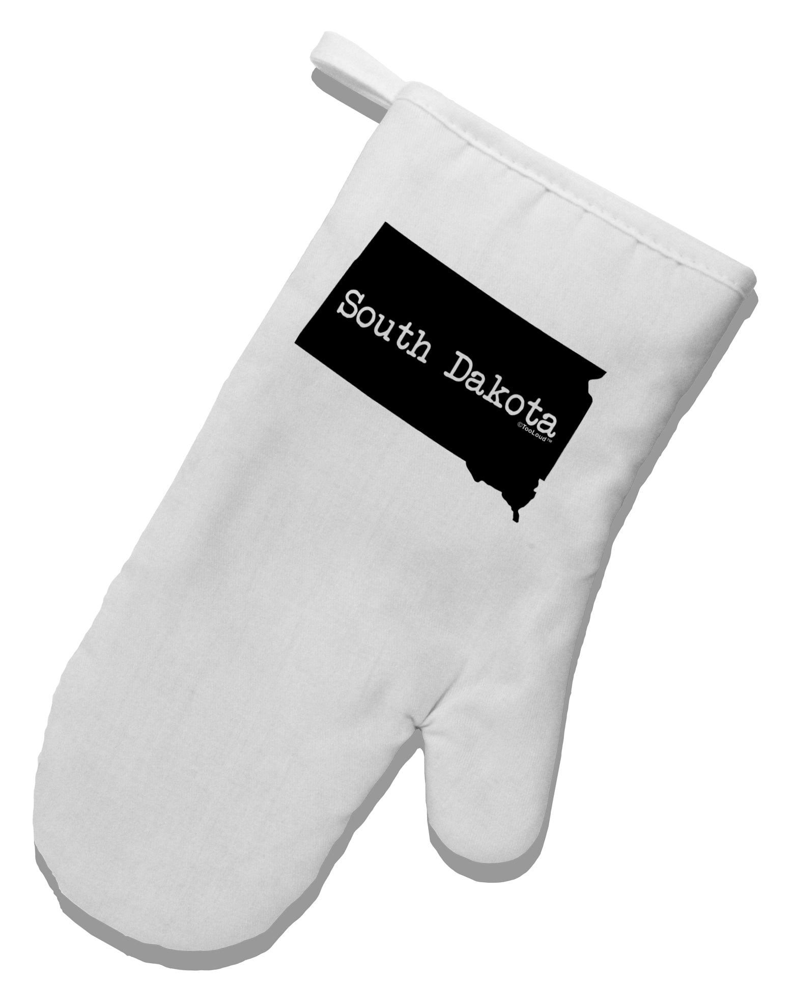 South Dakota - United States Shape White Printed Fabric Oven Mitt by TooLoud-Oven Mitt-TooLoud-White-Davson Sales