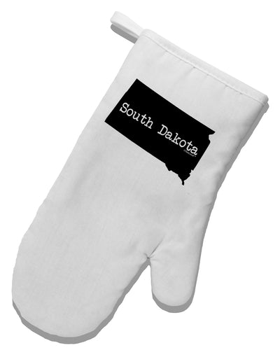 South Dakota - United States Shape White Printed Fabric Oven Mitt by TooLoud-Oven Mitt-TooLoud-White-Davson Sales