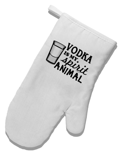 Vodka Is My Spirit Animal White Printed Fabric Oven Mitt-Oven Mitt-TooLoud-White-Davson Sales