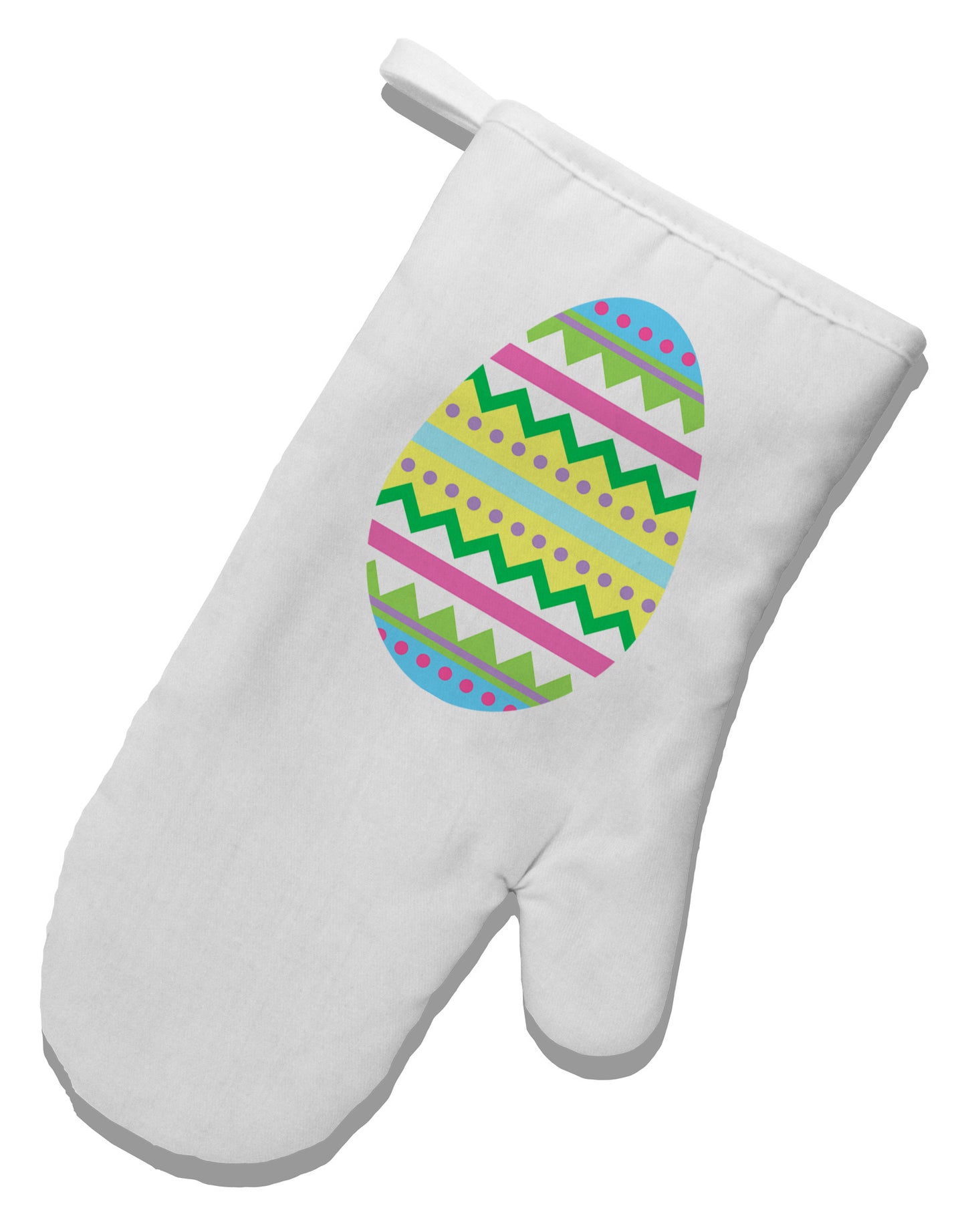 Colorful Easter Egg White Printed Fabric Oven Mitt-Oven Mitt-TooLoud-White-Davson Sales