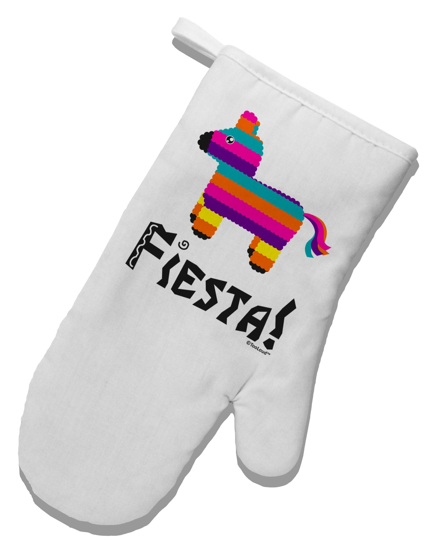 Colorful Pinata Design - Fiesta White Printed Fabric Oven Mitt by TooLoud-Oven Mitt-TooLoud-White-Davson Sales