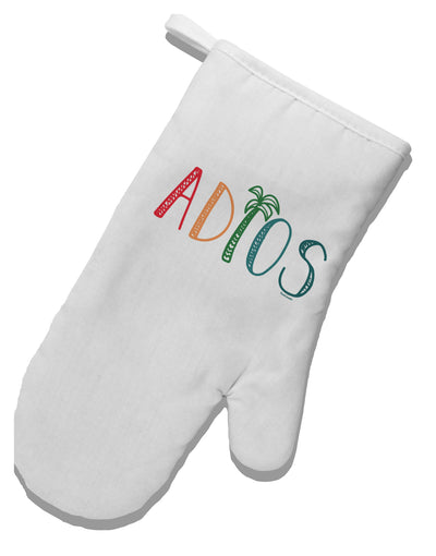 TooLoud Adios White Printed Fabric Oven Mitt-OvenMitts-TooLoud-Davson Sales