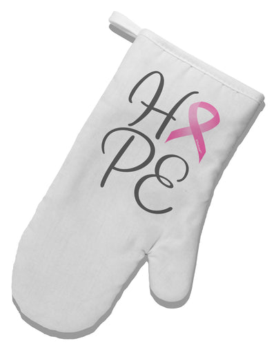 Hope - Breast Cancer Awareness Ribbon White Printed Fabric Oven Mitt-Oven Mitt-TooLoud-White-Davson Sales